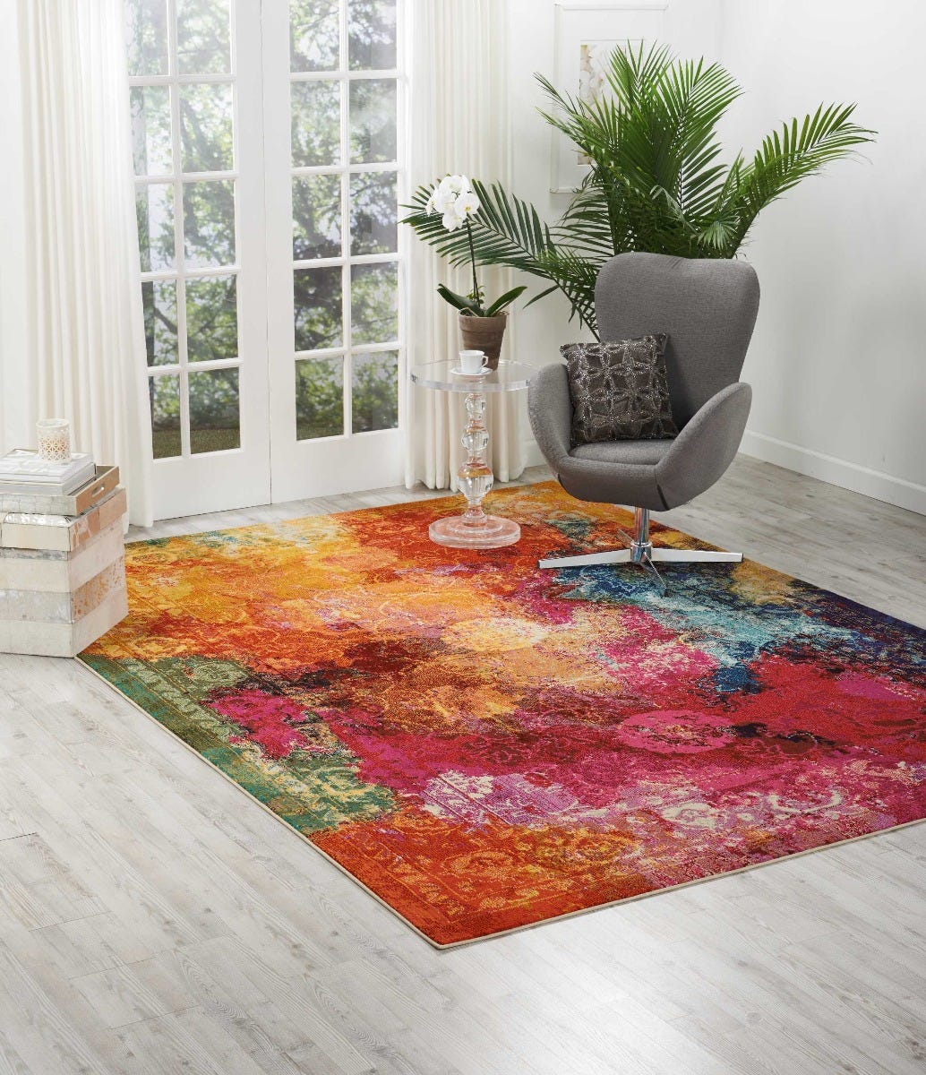 7'10 x 10'6 Nourison Celestial Modern Bohemian Seaglass Multicolored Area Rug 7 feet 10 Inches by 10 Feet 6 Inches 